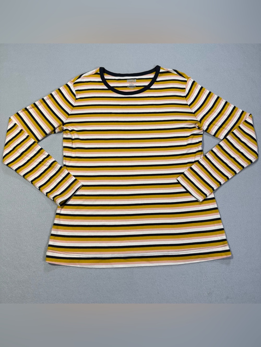 Duluth Trading Co Women’s Long Sleeve Striped Crew Neck Tee Shirt Size Large